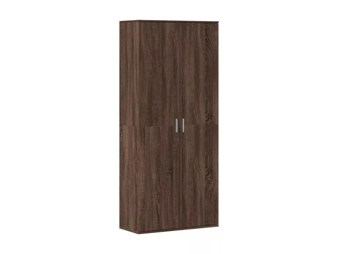 Buffet haut chêne marron 80x35x180 cm bois d'ingénierie