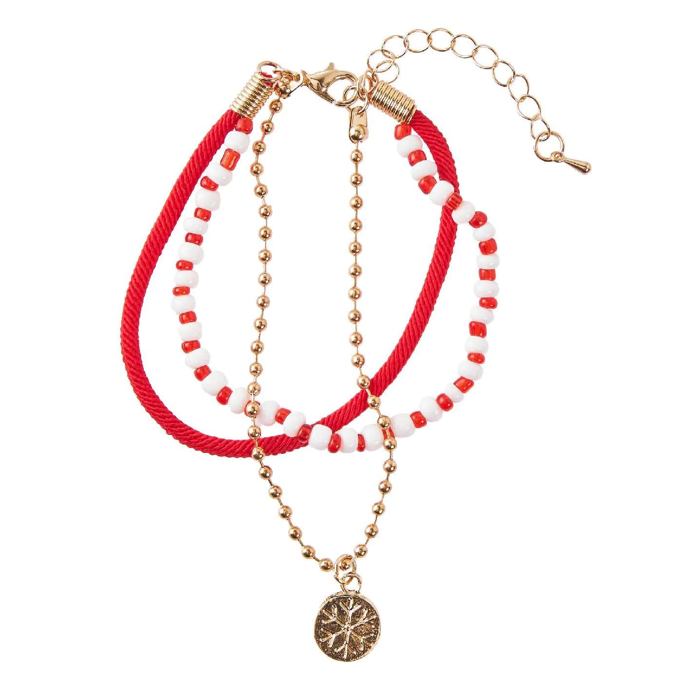Armband Weihnachten, Schneeflocke, gold