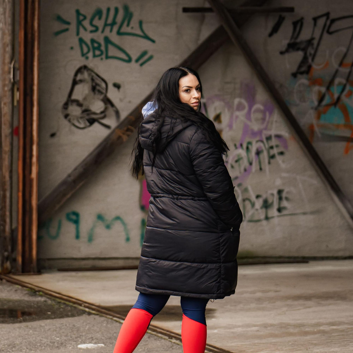 FILA<br>WOMEN EMBLA long hooded puff jacket