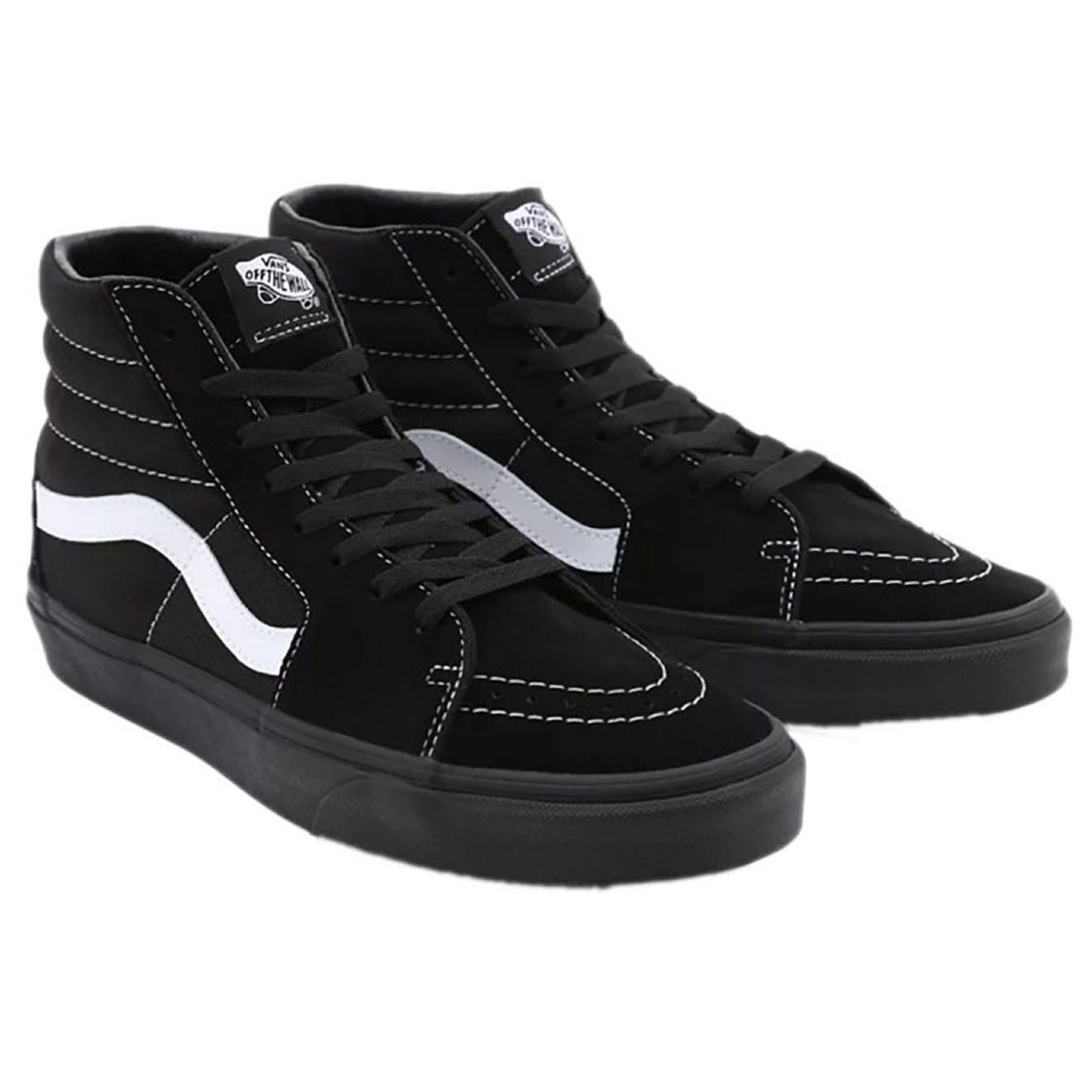 Vans Sneakers en Velours de Cuir & Toile SK8-Hi noires