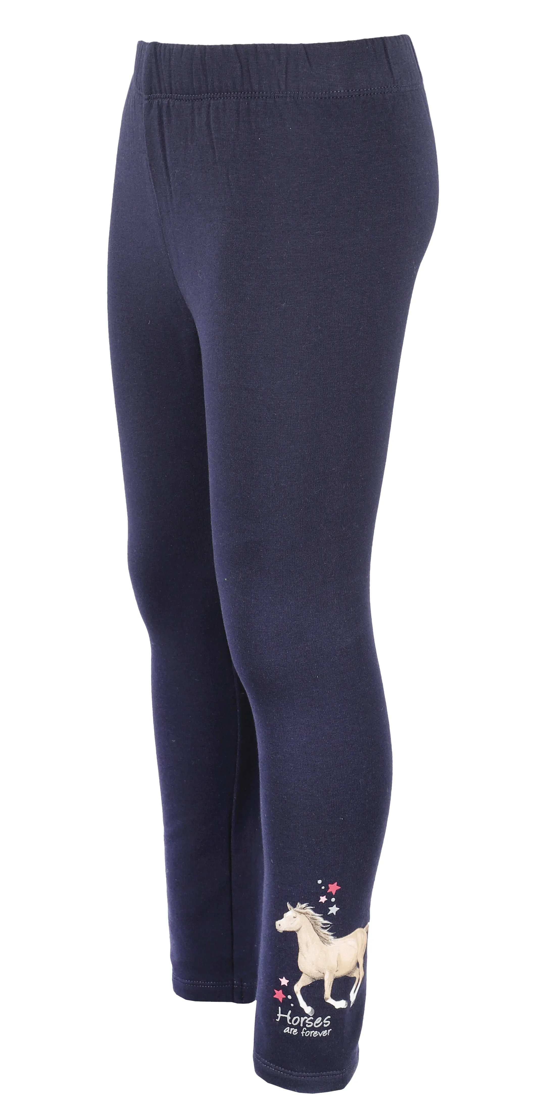 Mädchen Leggings mit Pferdemotiv am Bein
