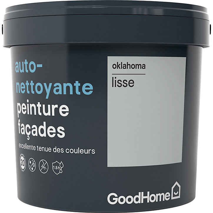 Peinture extérieure façade autonettoyante Premium GoodHome gris Oklahoma 5L