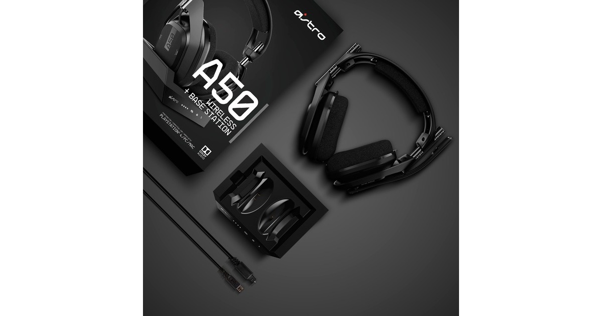 ASTRO GamingA50 Wireless headset (2019) + Basis Station over-ear gaming headset  (Zwart/zilver, Pc, Mac, PlayStation 4)