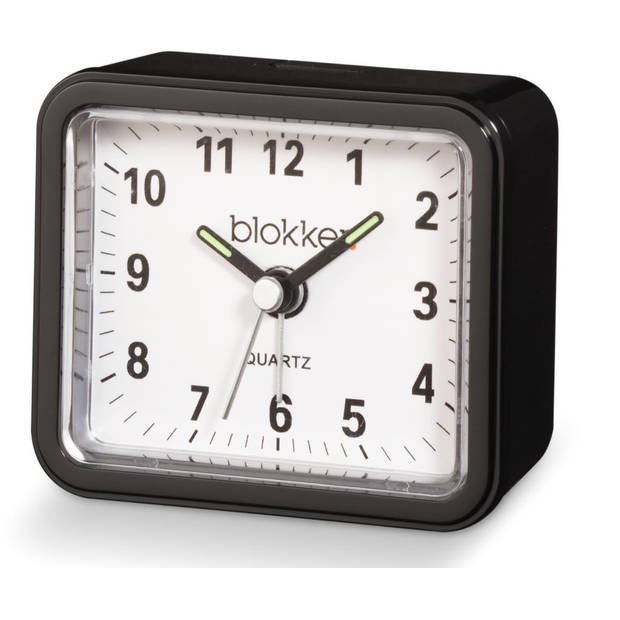 Blokker quartzwekker - zwart - 7,5x6,5x3,5 cm