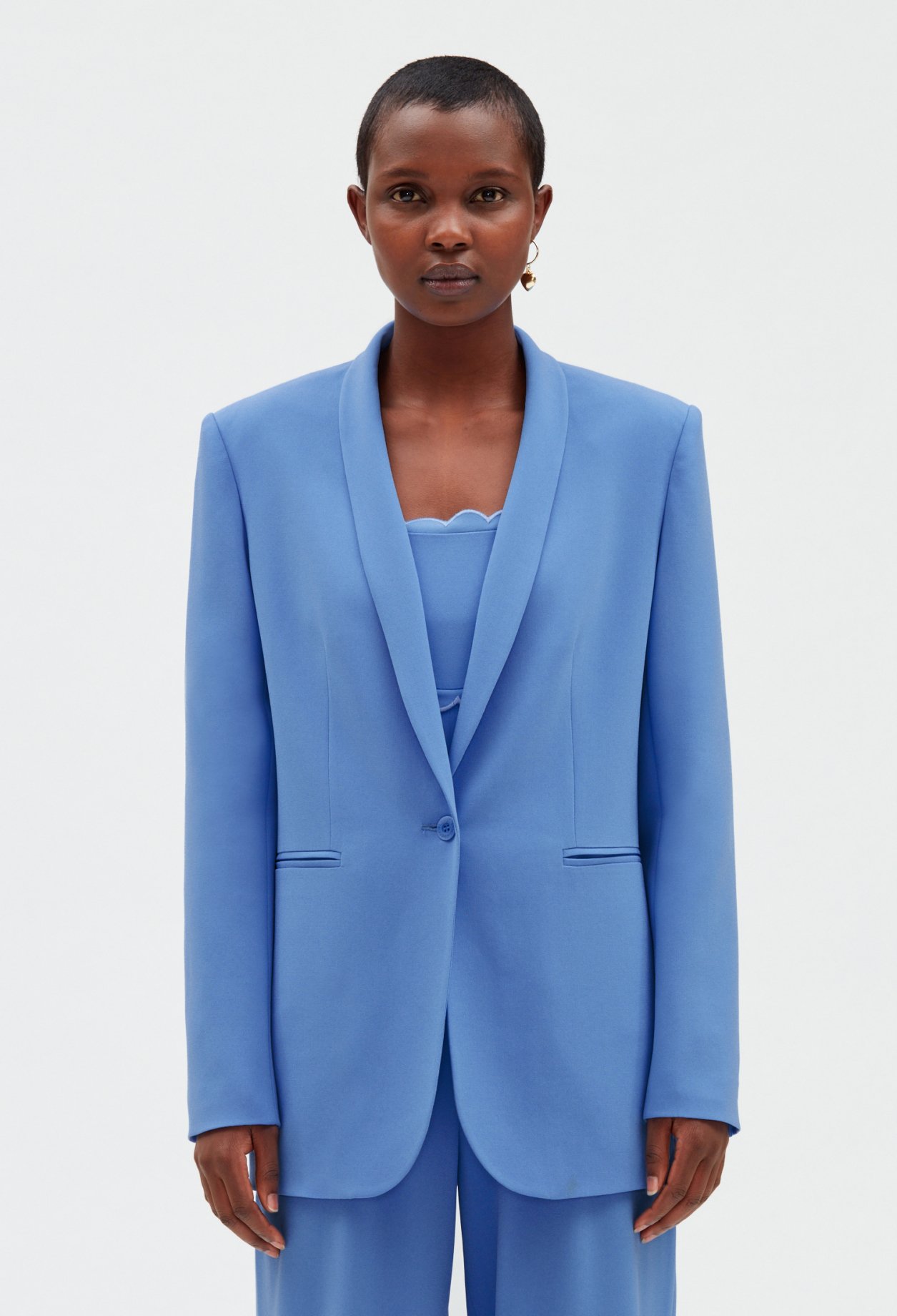 Veste tailleur bleu ciel