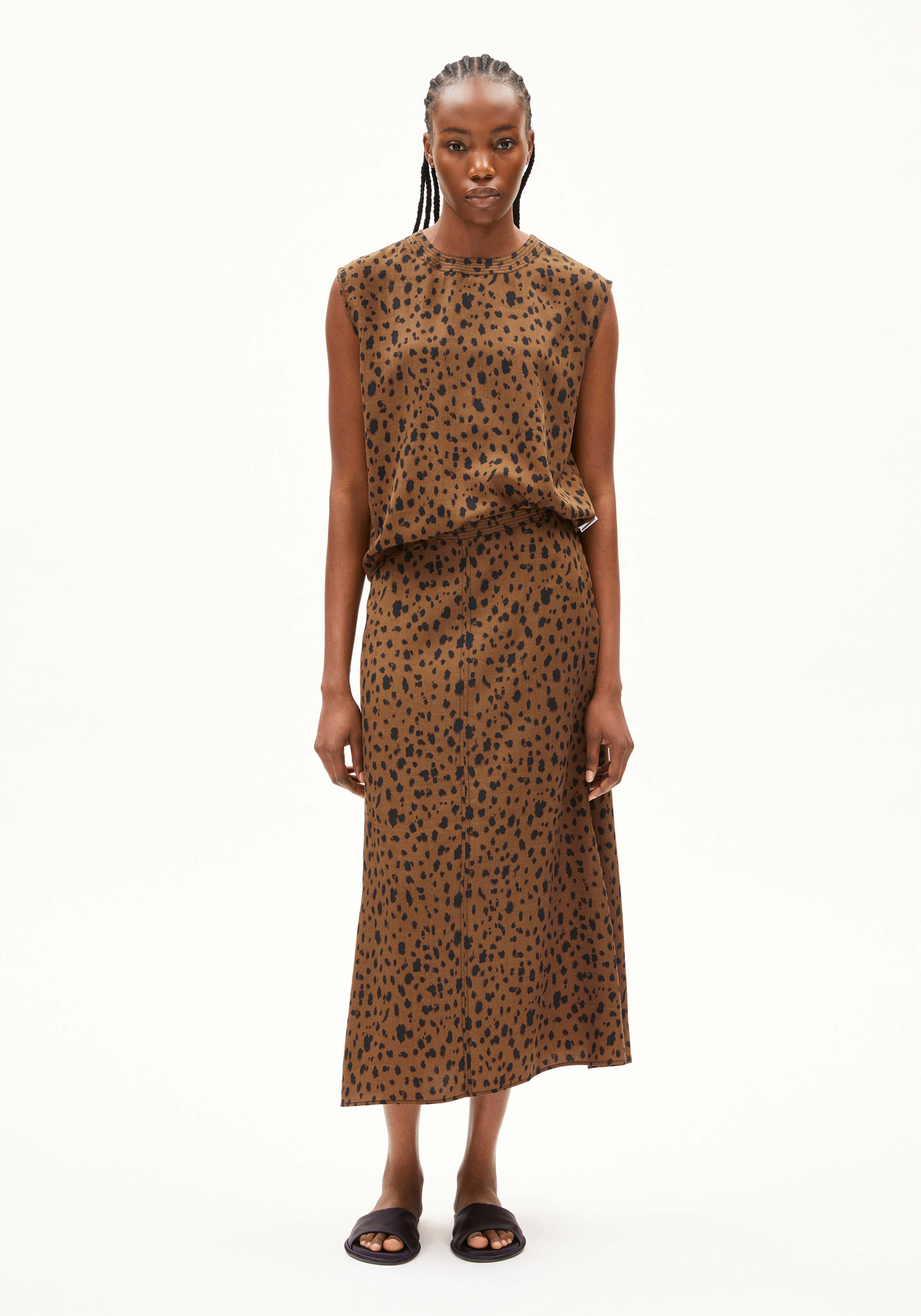 Armedangels Bluse Neraali Leopaa Dark Camel