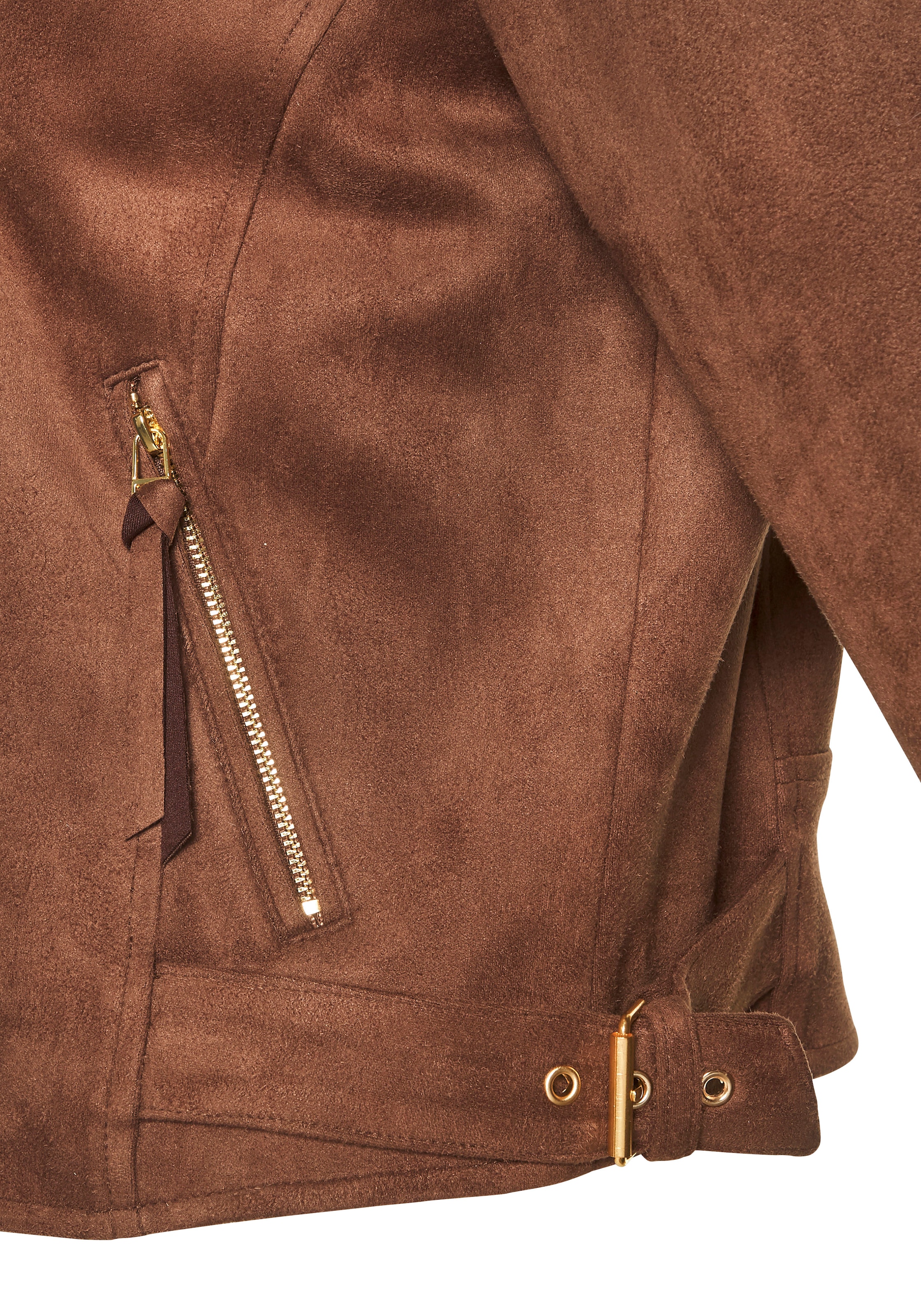 LASCANA Bikerjacke in Veloursleder-Optik