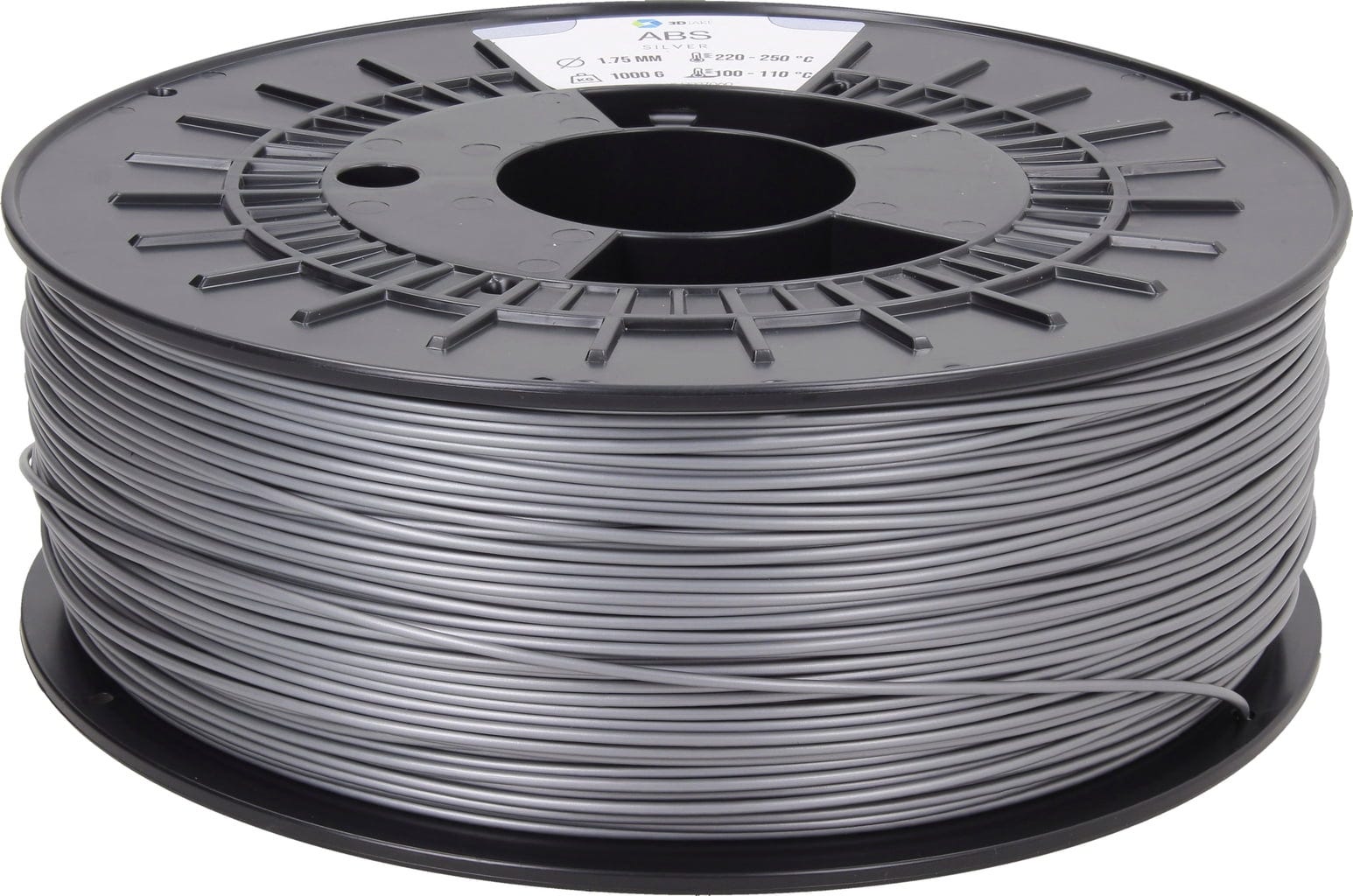 3DJAKE  ABS Silber, 1,75 mm / 2300 g    ABS Filament für industrielle Anwendungen in Silber