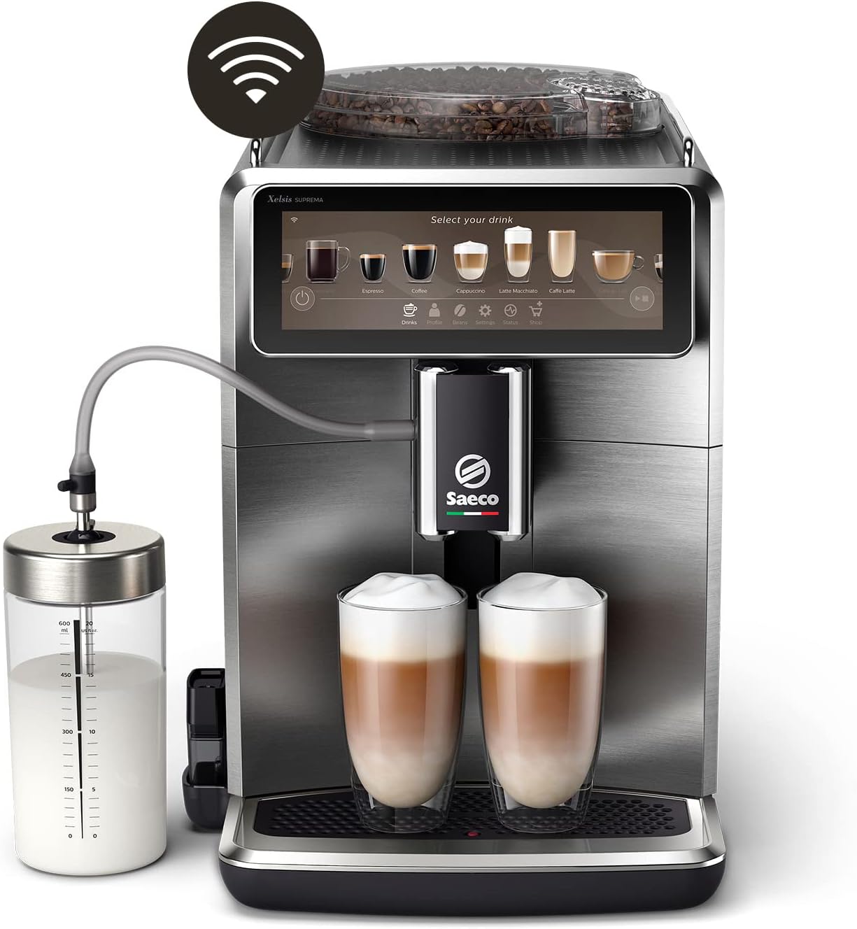 Saeco Xelsis Suprema Kaffeevollautomat – WLAN-Konnektivität, 22 Kaffeespezialitäten, Intuitives 7,8