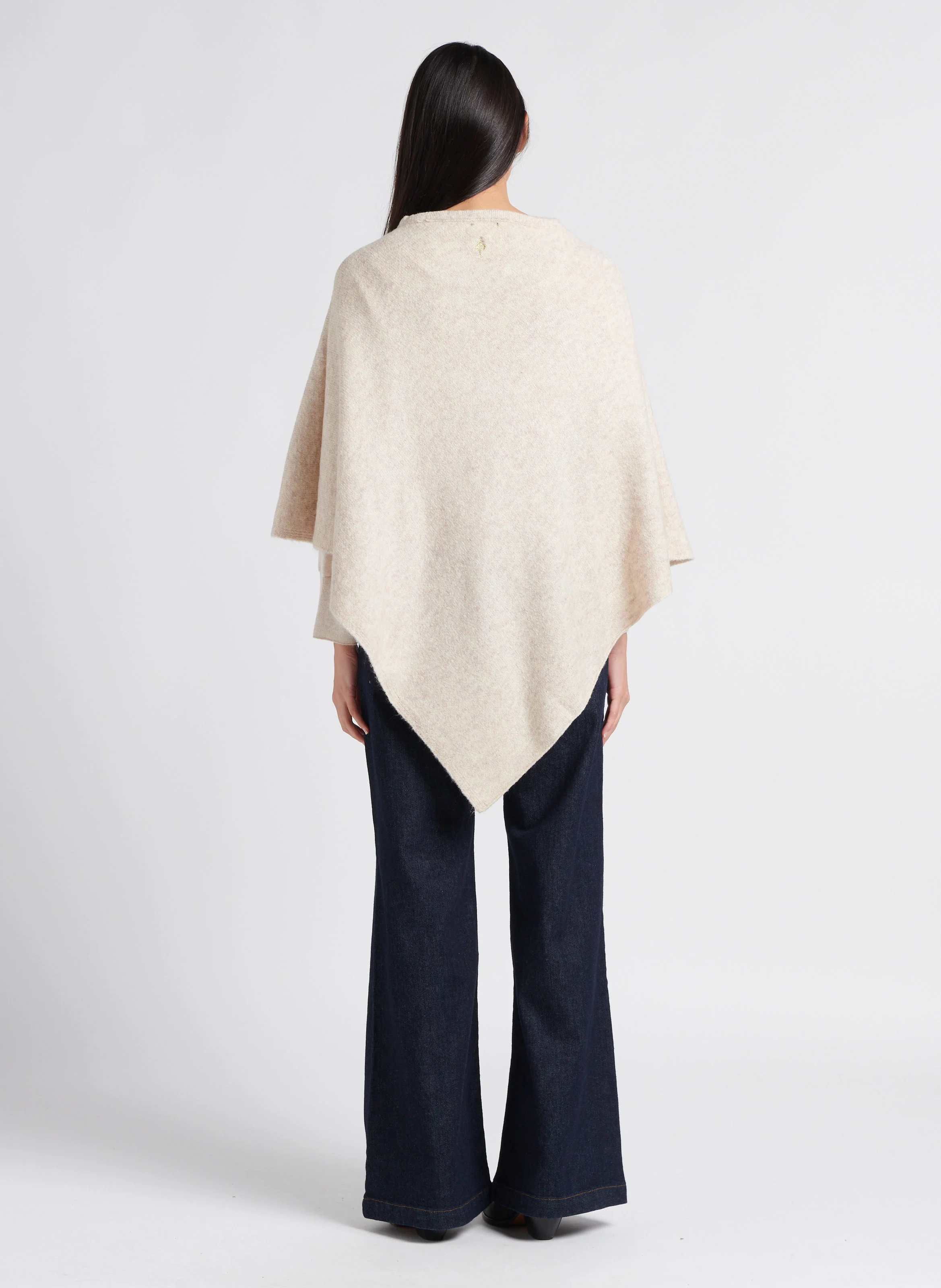 LE HAILEY - Jean large taille haute en coton stretch | Bleu