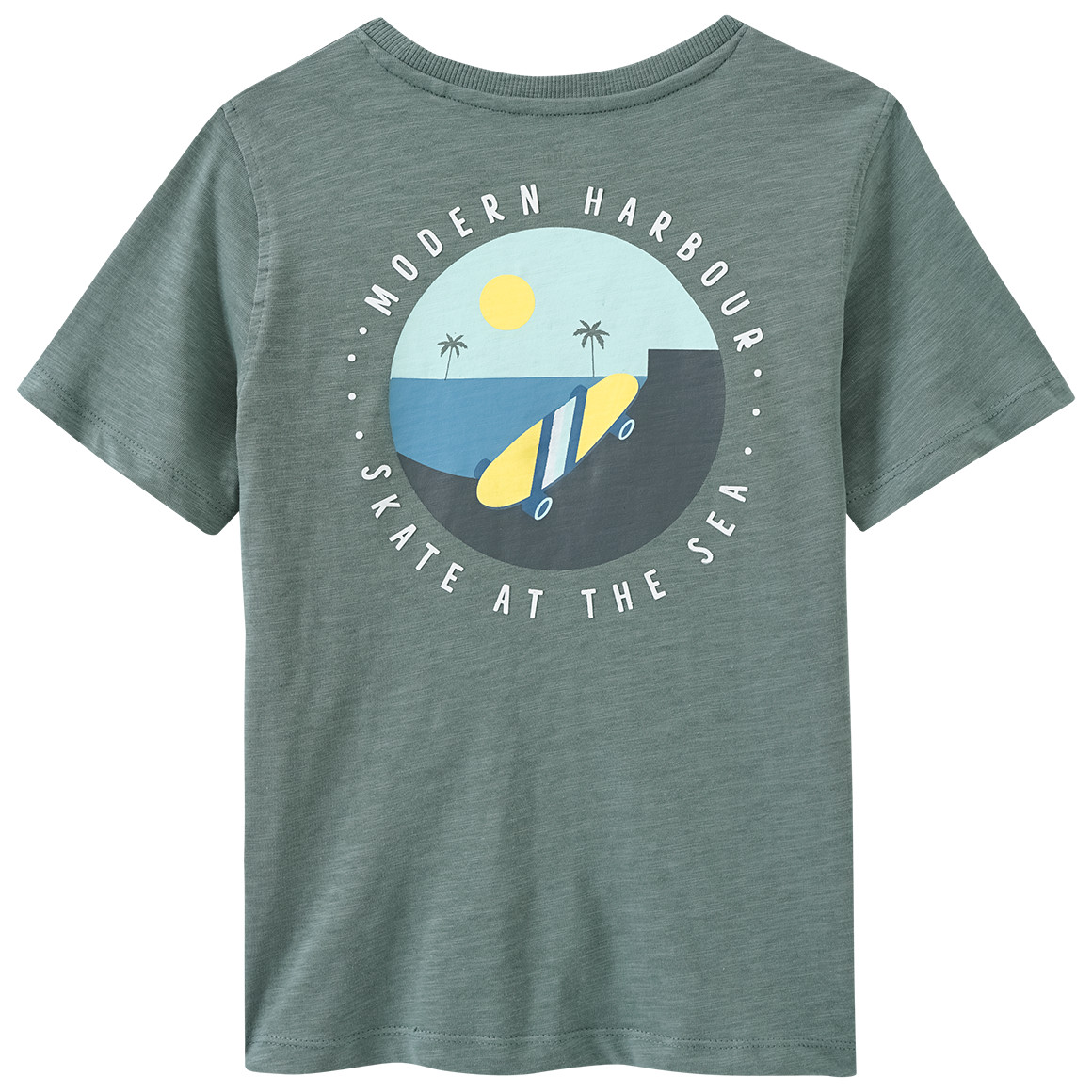 Topolino Jungen T-Shirt mit Rücken-Print dunkelgrün
