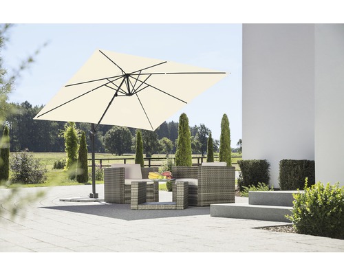 Schneider Rhodos Junior zweefparasol, 270 x 270 x 240 cm, polyester 180 g/m², naturel