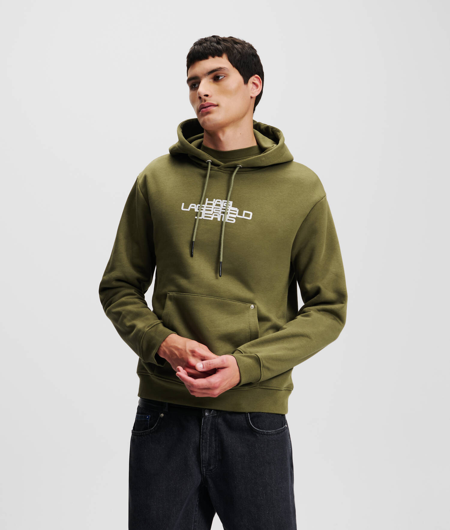 SWEAT À CAPUCHE AVEC LOGO EN ALUMINIUM KLJ