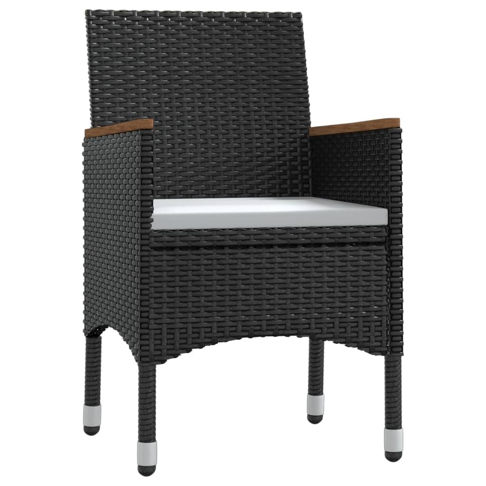 Ensemble de salle à manger de jardin meuble extérieur avec coussins 5 pièces noir