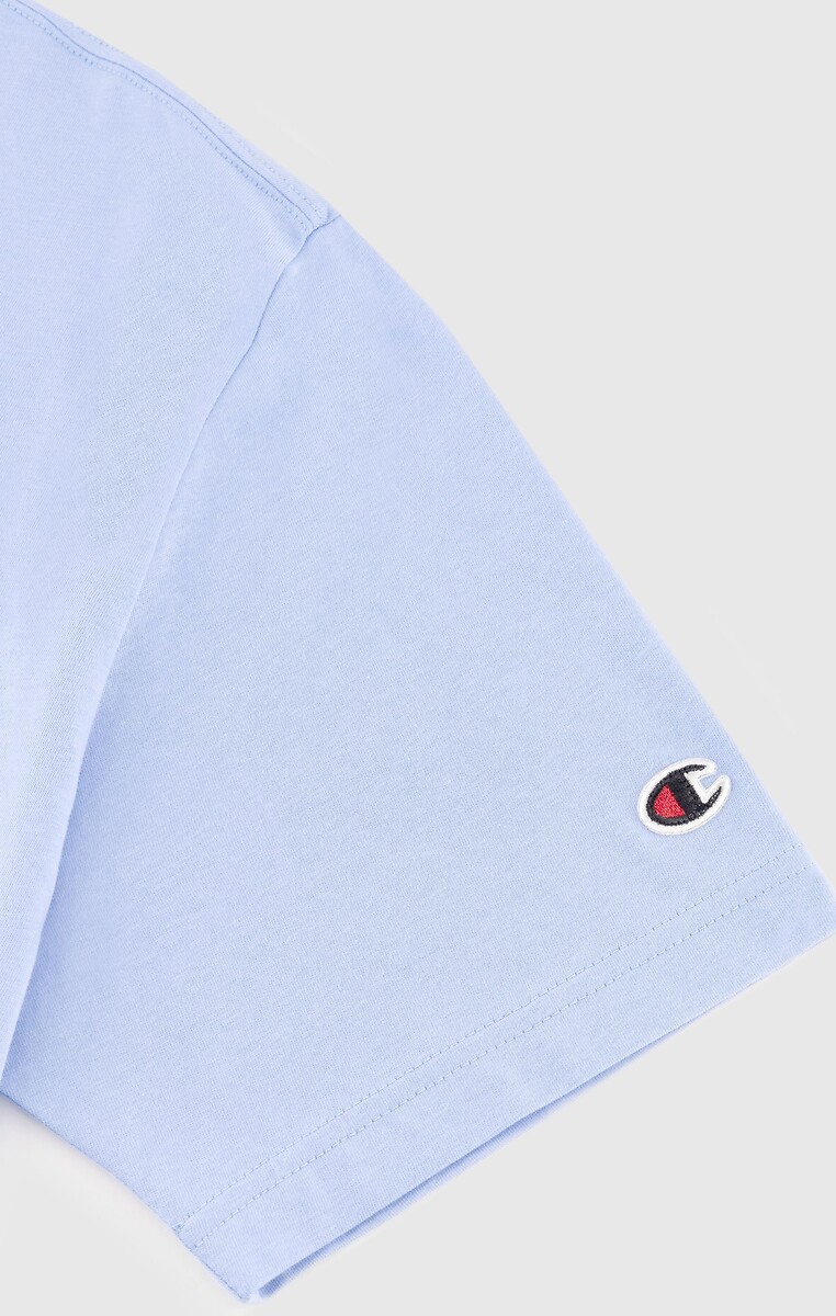 CHAMPION<br>Camiseta de manga curta com gola redonda e logotipo bordado