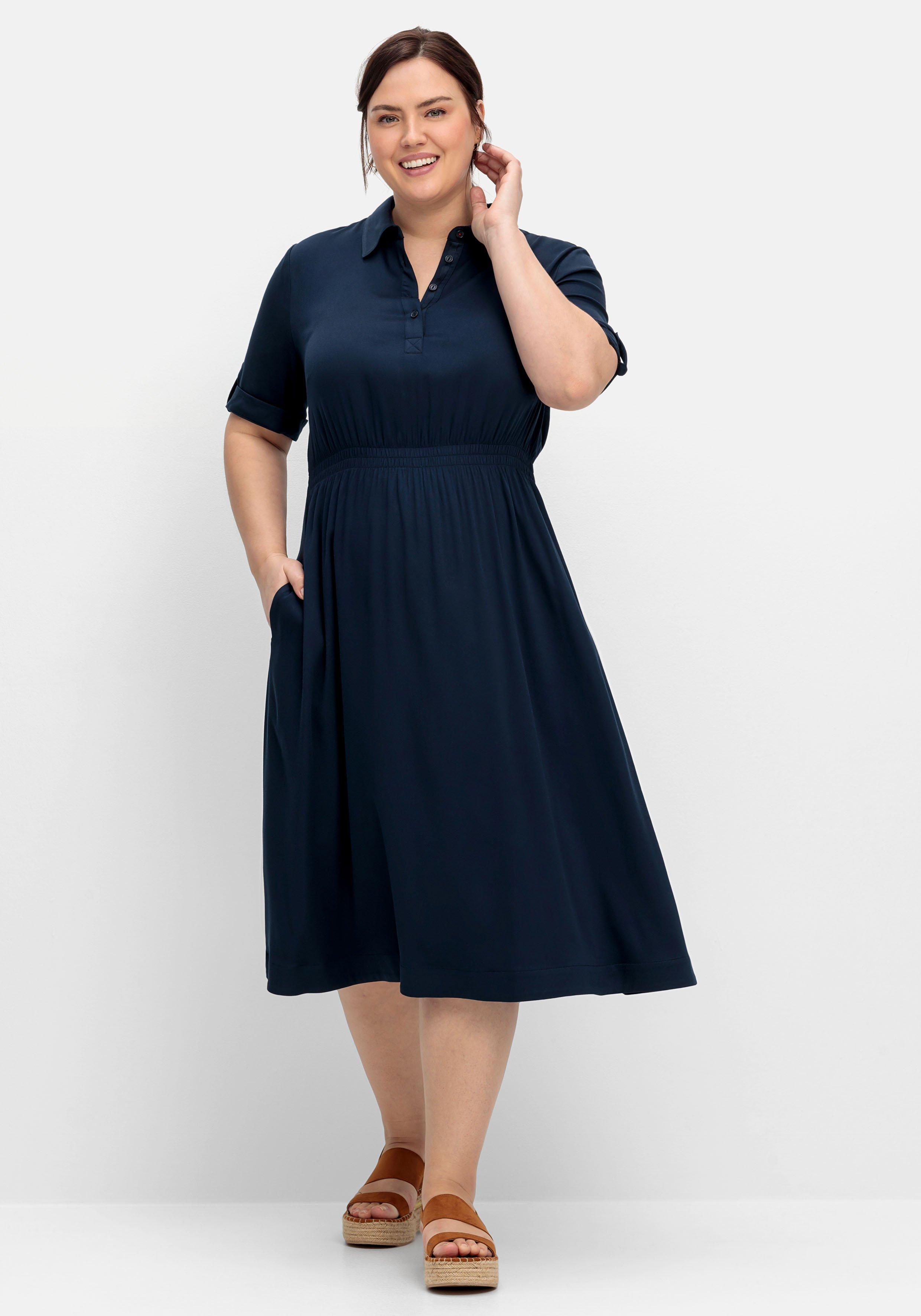 Hemdblusenkleid mit Gummizugbund in der Taille