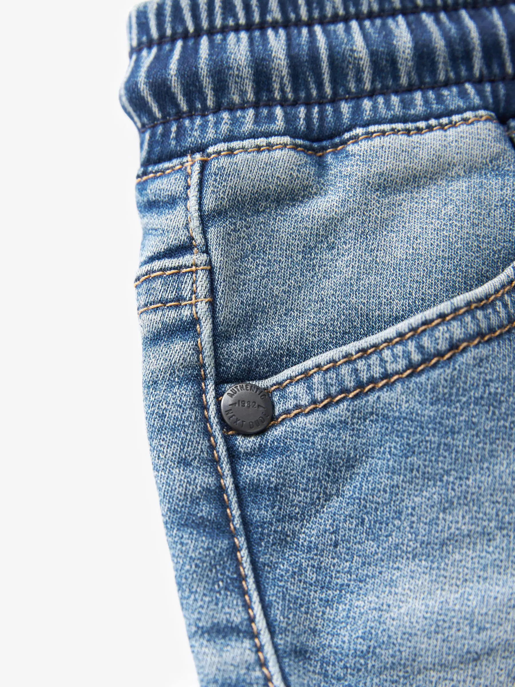 Lichtblauw - Jeans met stretch en elastische taille (3-16 jr)