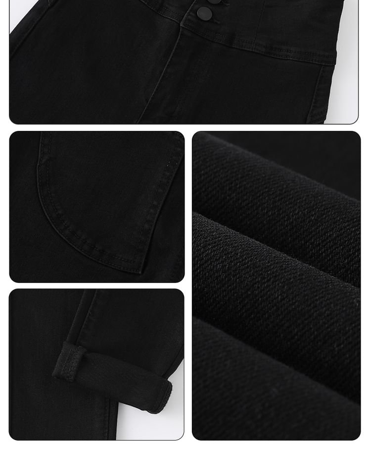 Denimot - Skinny jeans met hoge taille en fleecevoering