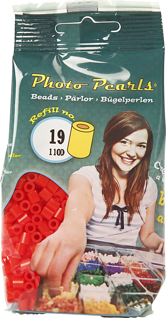 Photopearls - Medium - Lys Rød 19 - 1100 Stk. - Nabbi Fotoperler