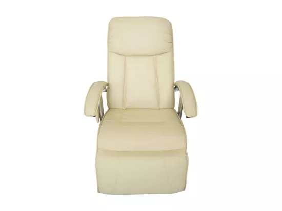 Fauteuil de massage blanc crème similicuir