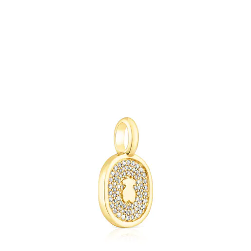 Pingente de ouro com diamantes de 0,21 ct Oursin
