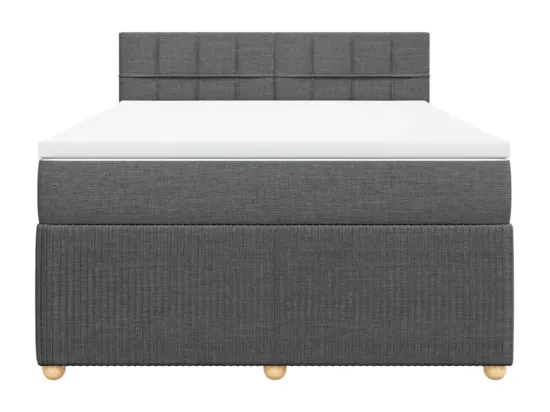 Sommier à lattes de lit avec matelas Gris foncé 160x200cm Tissu