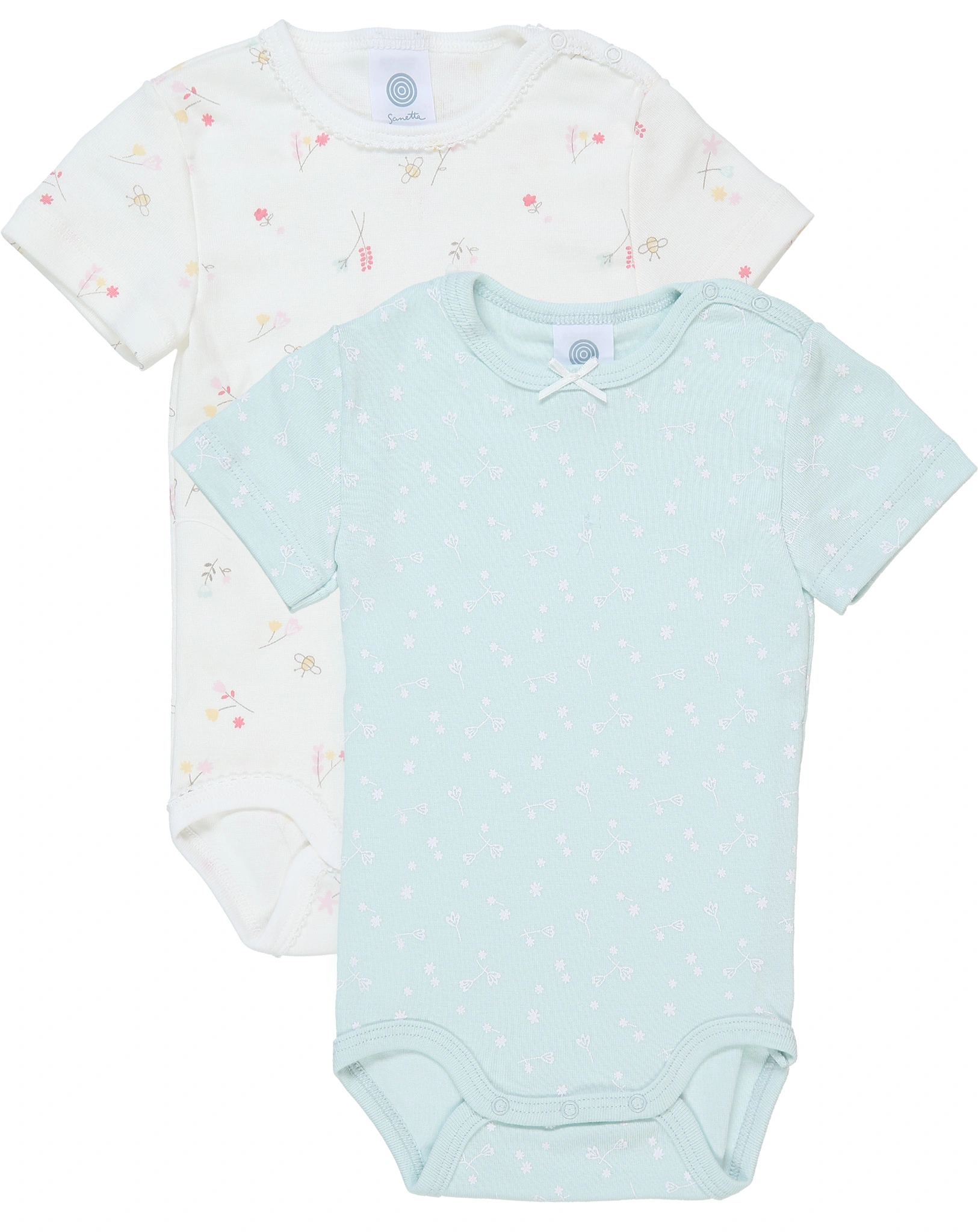 Kurzarmbody BOWS and BLOSSOMS 2er-Pack in beige