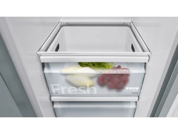Siemens iQ500 KA93GAIEP - Køleskab/fryser - side ved side med vanddispenser, isdispenser - bredde: 90.8 cm - dybde: 76.2 cm - højde: 178.7 cm - 560 liter - Klasse E - rustfrit stål