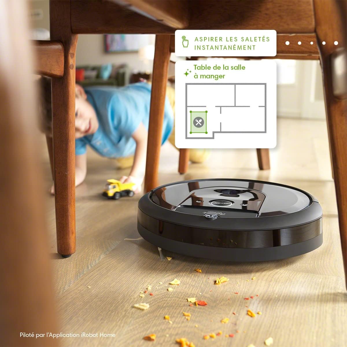 iRobot Roomba i7 (i7156) - Aspirateur Robot connecté - 2 extracteurs en Caoutchouc multisurfaces - Idéal pour Les Animaux - Cartographie, mémorise et s'adapte à Votre Domicile