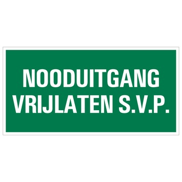 Pickup bord nooduitgang vrijlaten 15x30 cm