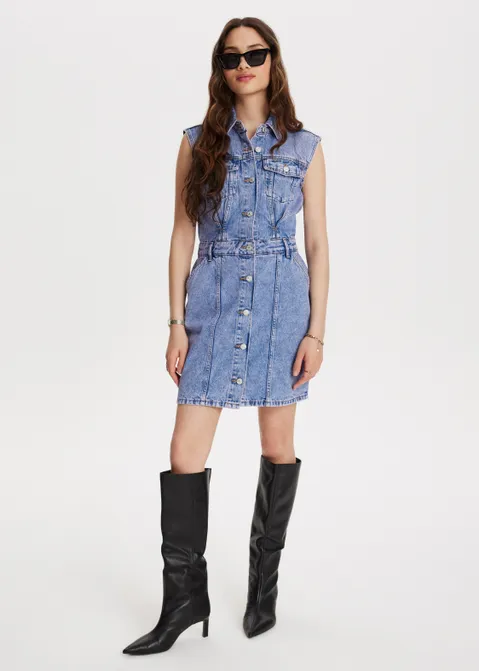 Denim jurk mouwloos jeans (BLW.TIN)