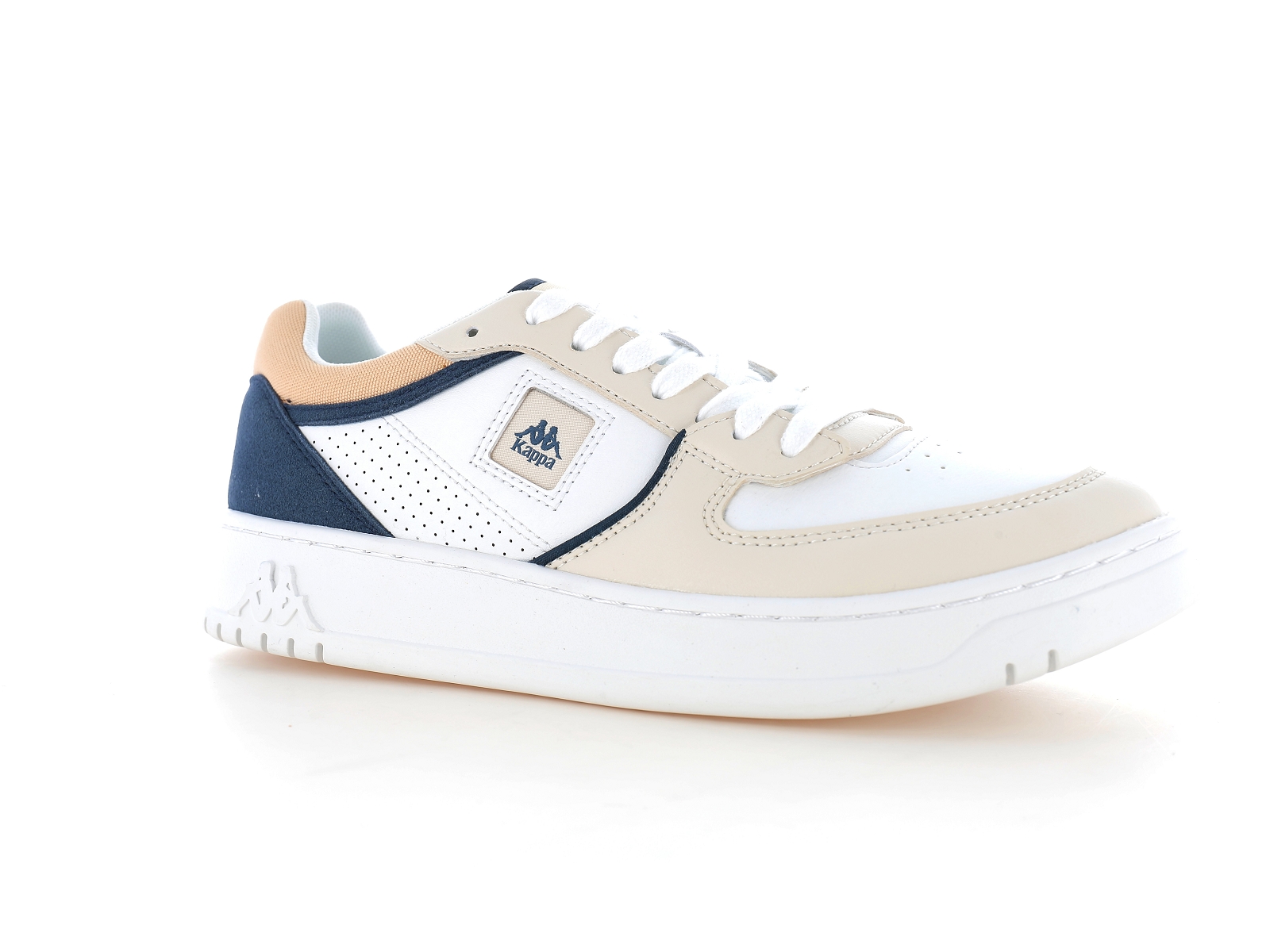 Kappa-AUTHENTIC BARNEY 1 Matières combinées Beige Bleu