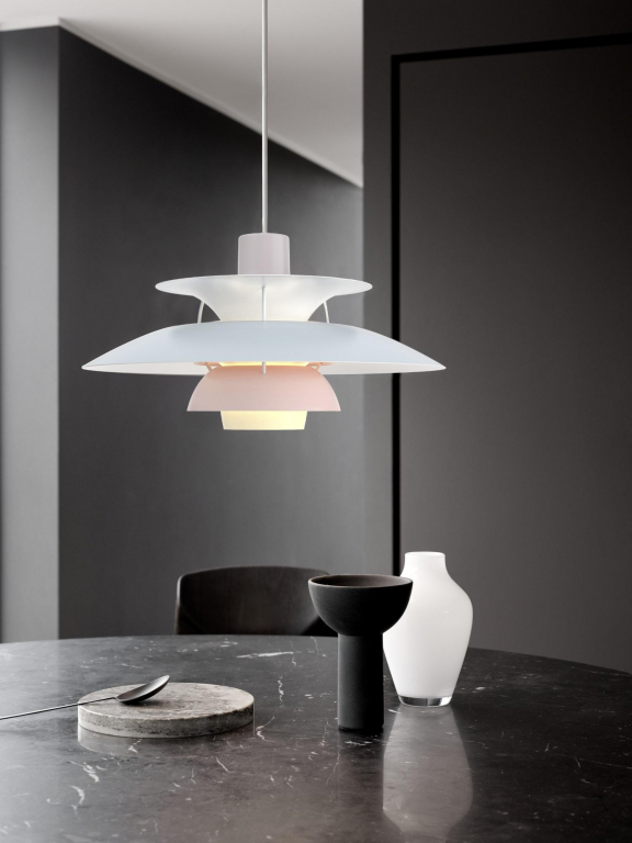 Louis Poulsen PH 5 Pastels hanglamp Ø50 Monochrome Oyster Grey