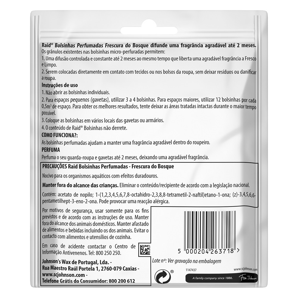 BOLSINHAS PERFUMADAS RAID BOSQUE 18UN