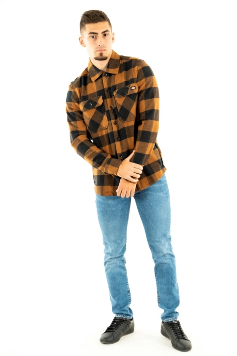 chemise dickies new sacramento bd0 brown duck