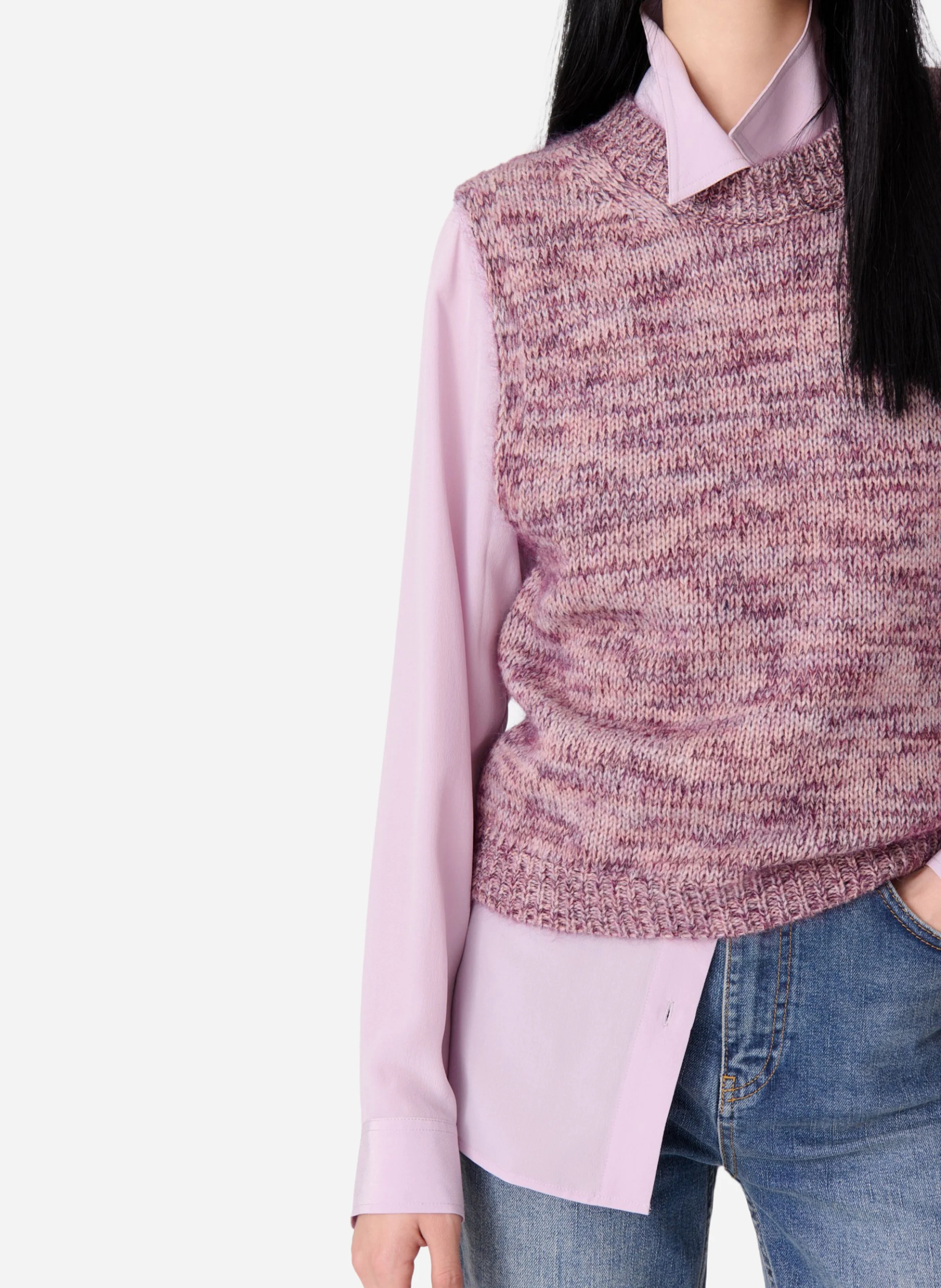 ELOISE - Pull sans manches en laine mélangée| Violet