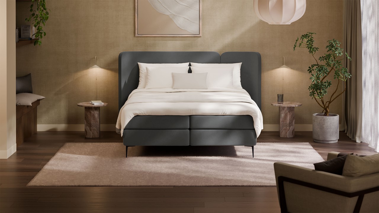 Boxspring Mesa - Warm wool anthracite