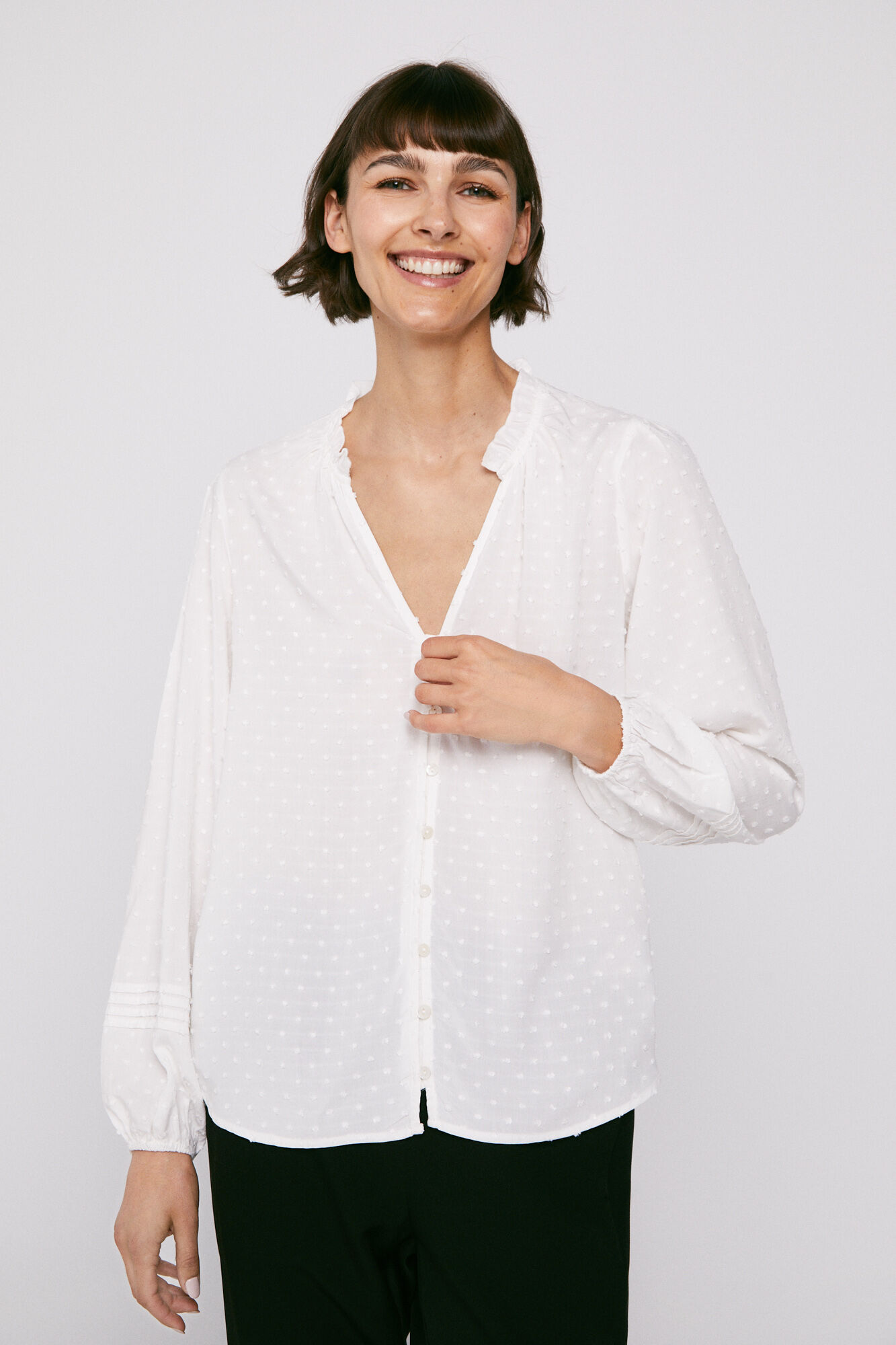 Camisa sustentável com penas - Branca