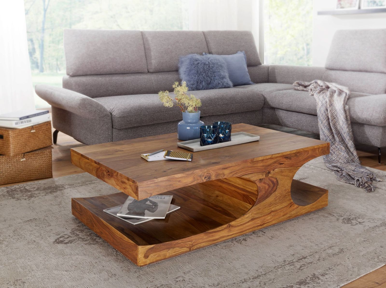Couchtisch - Sheesham massiv - 118 cm