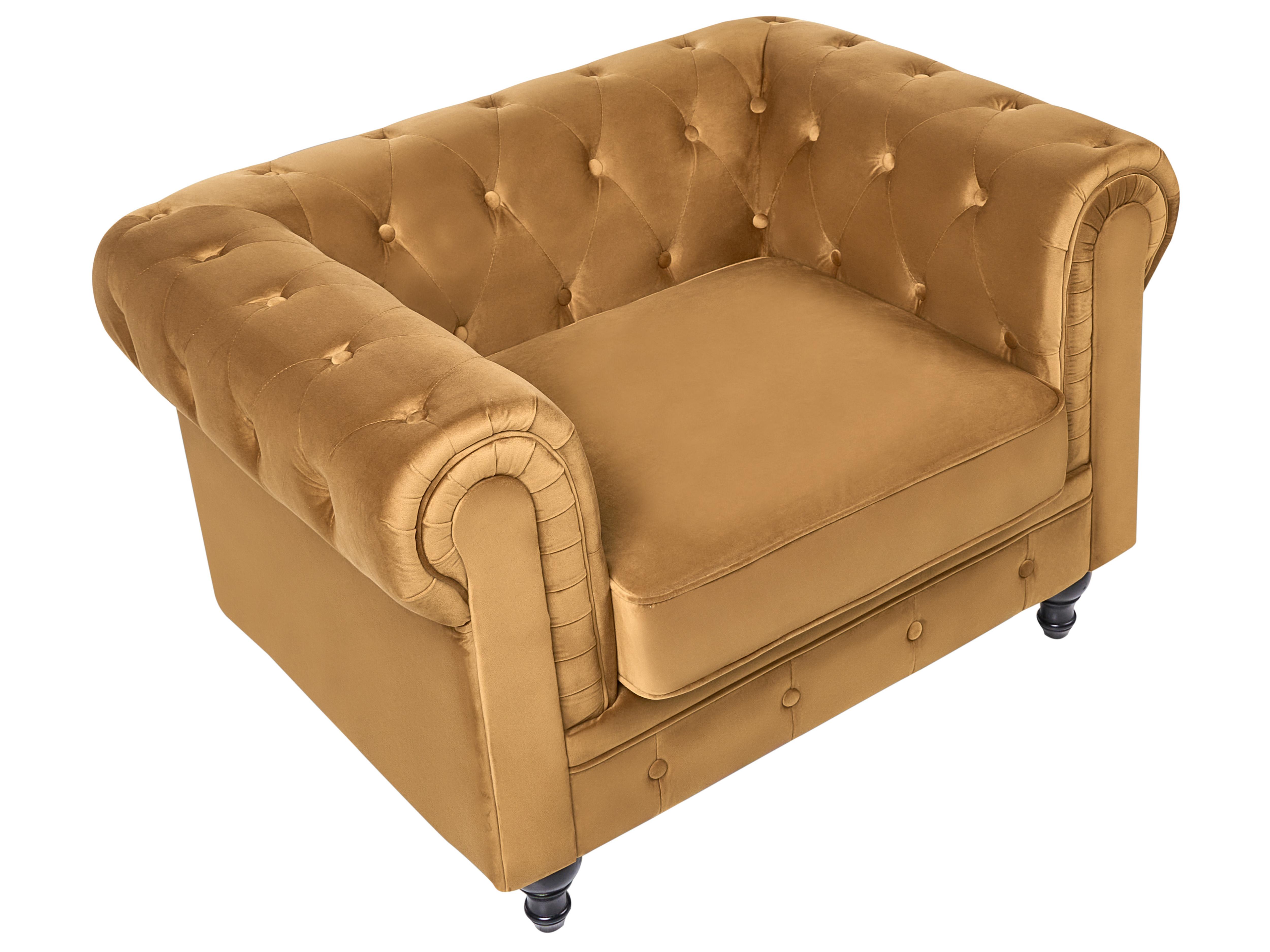 Bankenset 4-zits CHESTERFIELD Fluweel Goud