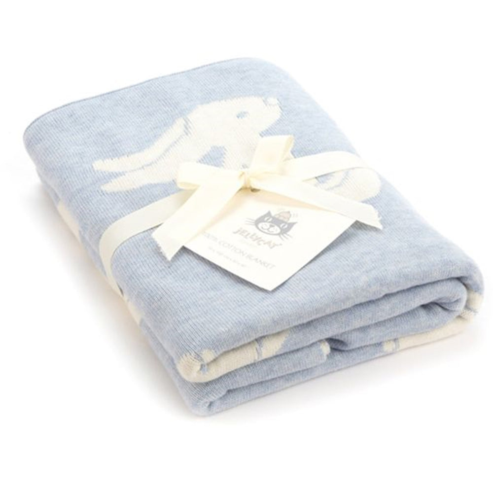 Blanket Bashful Bunny Blue - Jellycat → Luksusbaby.dk