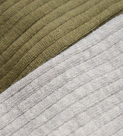Minymo trømpebukser - 2-Pak - Solid Rib - Light Grey Melange