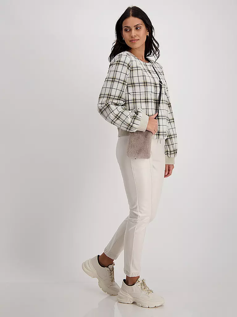 MONARI Hose in Lederoptik creme