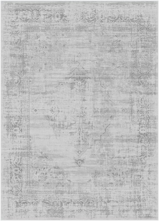 Teppana Waschbarer Teppich Modern - Paloma - Steingrau - Fleckenabweisend - Familien- & Haustierfreundlich - Maschinenwaschbar - rutschfest - 90 x 160 cm