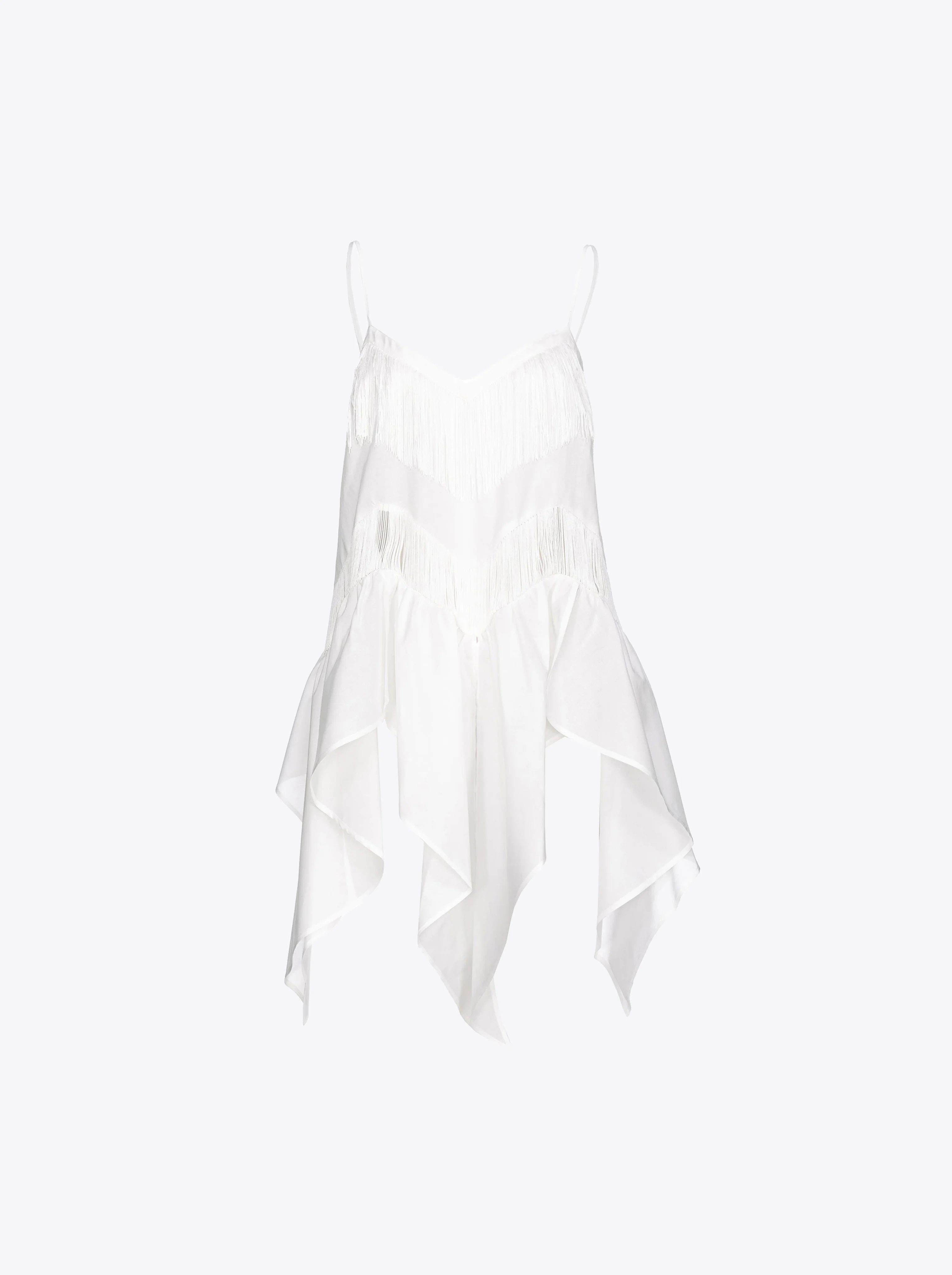Top à franges | Blanc