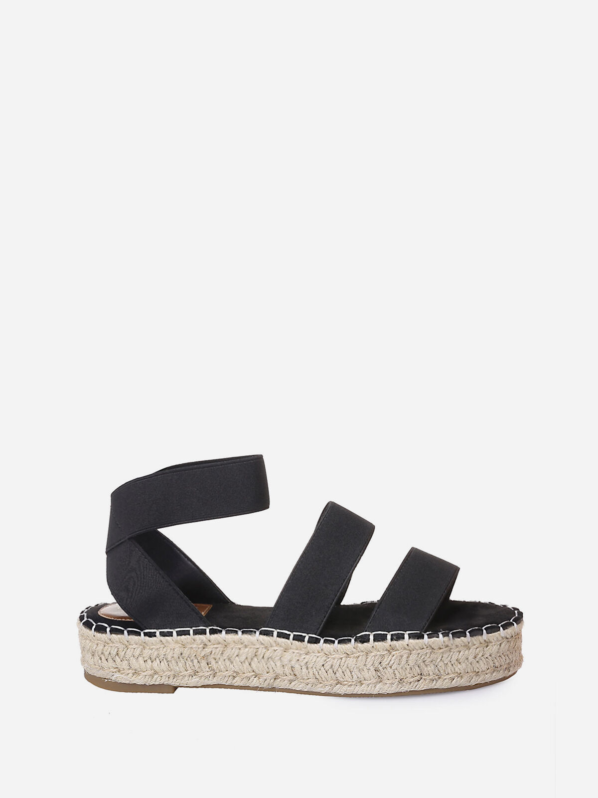 Espadrille-sandale à brides élastiques- Noir