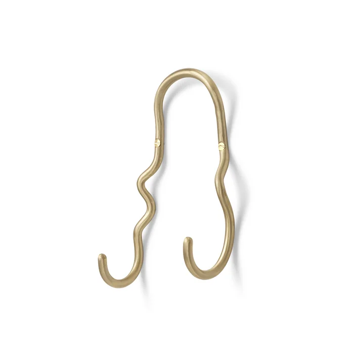 Ferm Living - Curvature Wandhaken doppelt, messing