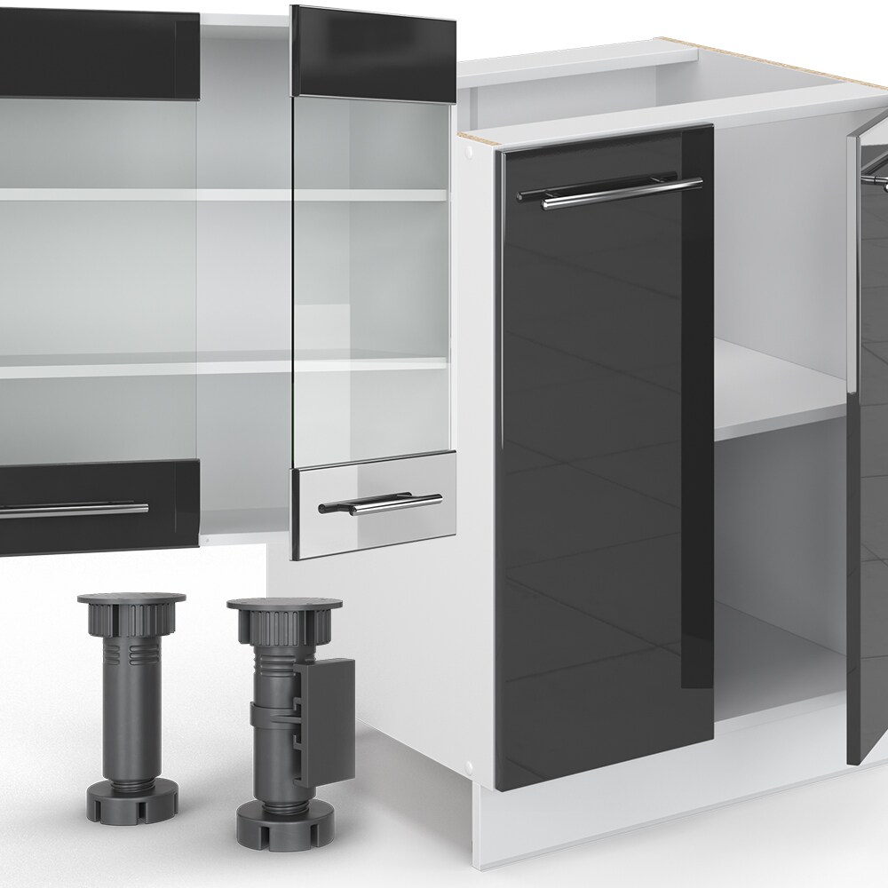 Vicco Küche Fame-Line 240 cm Küchenzeile Küchenblock Einbau Hochglanz