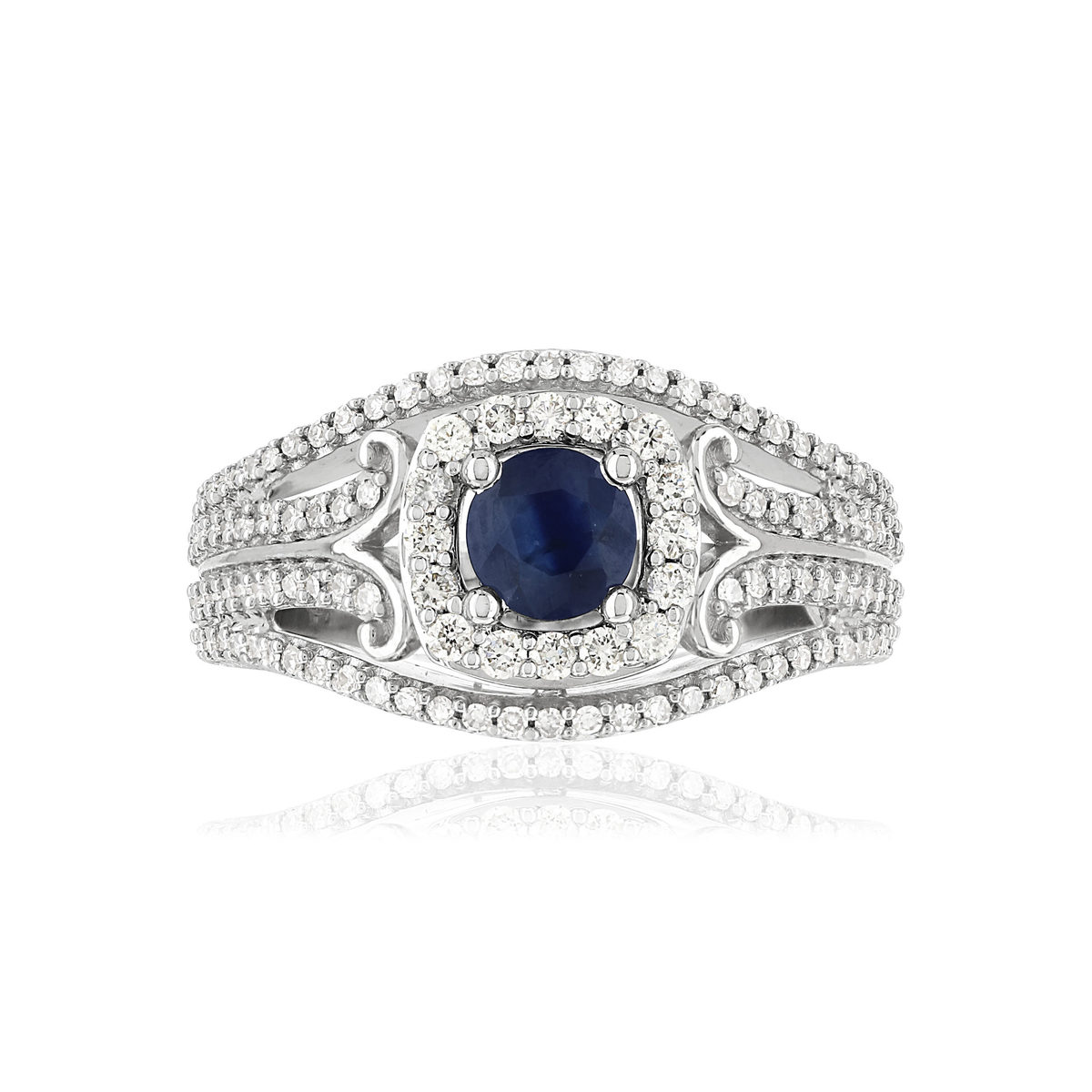 Bague MATY Or 750 blanc Saphir et Diamants