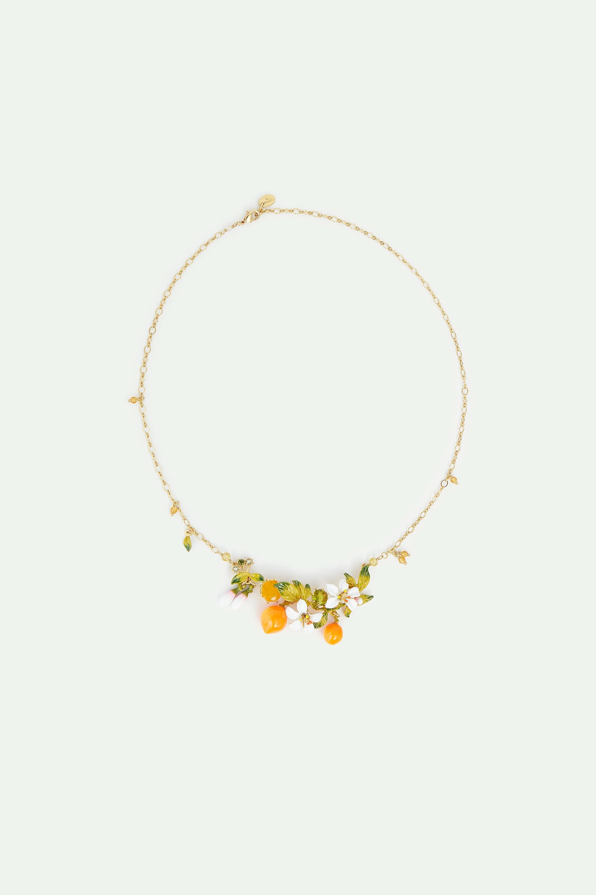 Collier plastron fleurs d'oranger et oranges | Orange